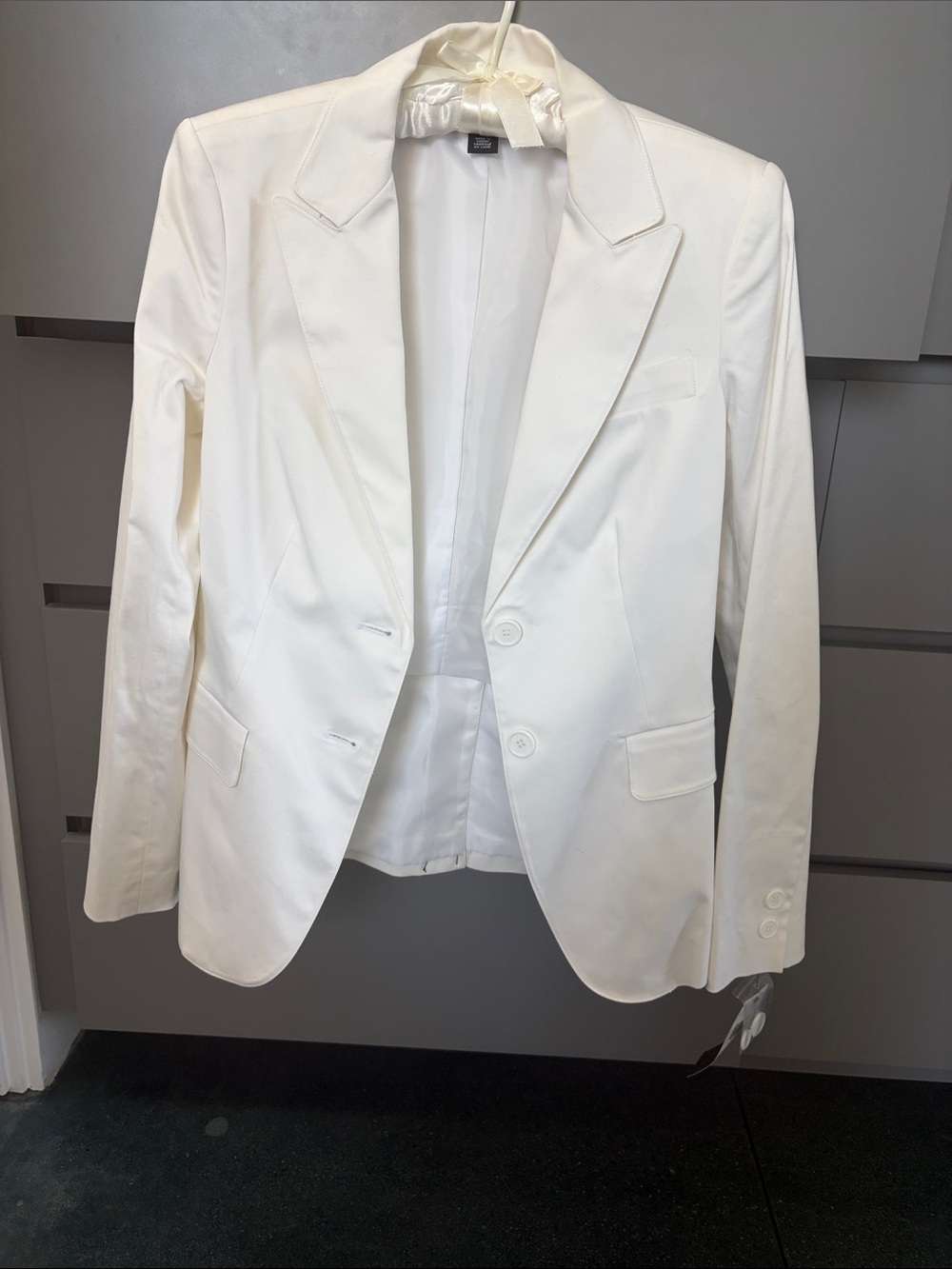 Donna Karan White Women's Tailored Single-Breasted Blazer